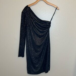 Allen B. By Allen Schwartz One Shoulder Sparkle Dress